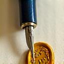 Authentic legal seal and quill illustration